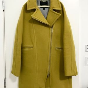 J. Crew Zippered Wool Stadium Coat Chartreuse